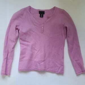 Cashmere Light Purple/Pink V-Neck Sweater